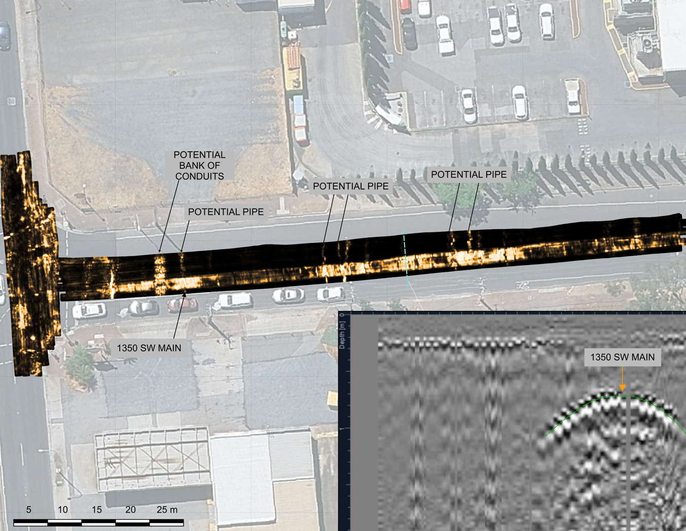 GPR B-Scan Radargram